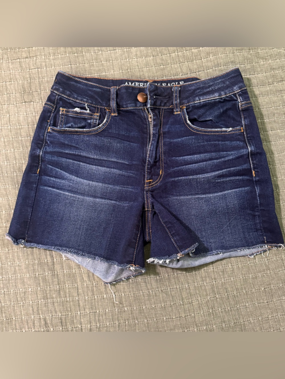 American Eagle Outfitters Dark Blue Denim Cutoff Shorts